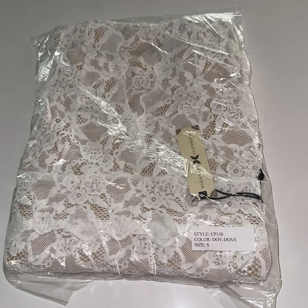NIGHTCAP BHLDN *Perfect Plunge* white lace boho beach bridal maxi dress gown S - Picture 9 of 9